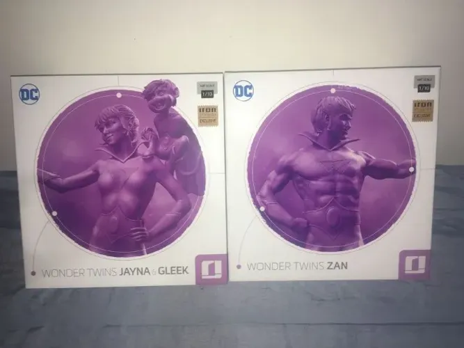ESTATUETA WONDER TWINS SUPER GÊMEOS DC IRON STUDIOS 1/10