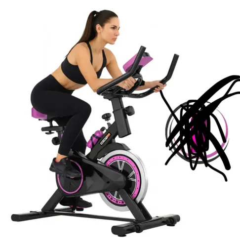 Bicicleta Ergométrica Rosa Spinning Fitness para cardio