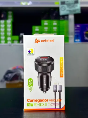 CARREGADOR VEICULAR 60W TURBO PD+QC3.0
