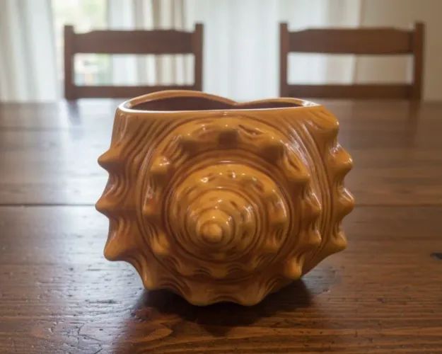 Cachepó grande em forma de concha (cerâmica - Vintage)