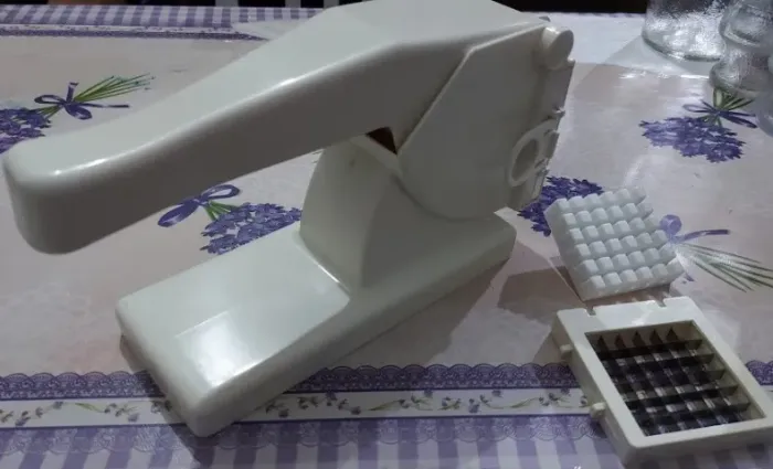 cortador de batata frita manual com lâminas de aço inox