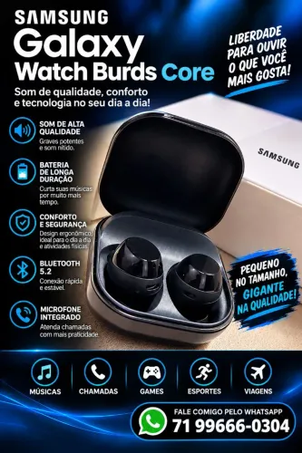 FONE SAMSUNG GALAXY BURDS CORE BATIDA CANCELAMENTO DE RUINDOS TOP DEMAIS