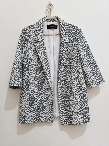 blazer zara estampado feminino m