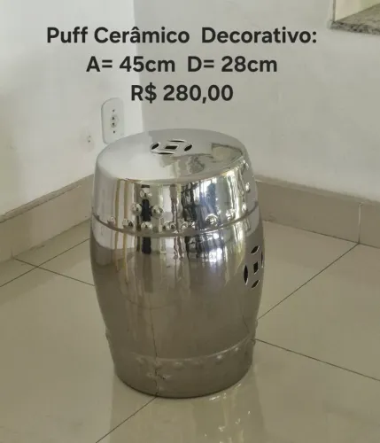 Puff Cerâmico Decorativo Espelhado