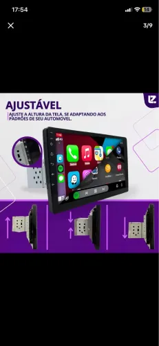 Central Multimídia 9 Polegadas Tela IPS Touch CarPlay e Android