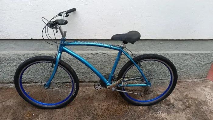 Bicicleta Caloi Azul Aro 26 Com Marchas e Freios Revisados