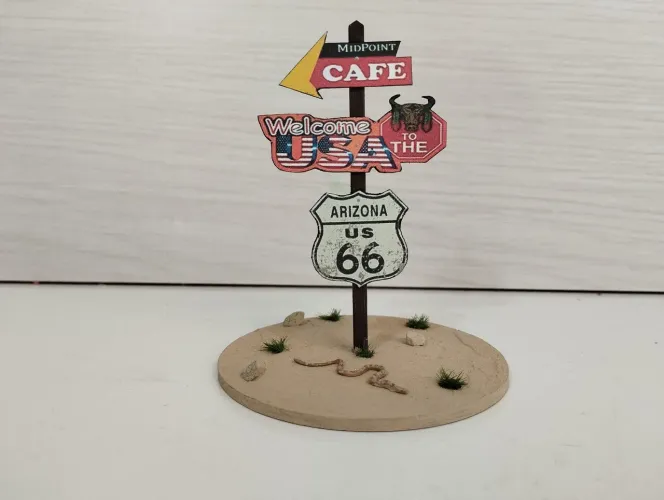 Decoração de mesa rota 66 Arizona.