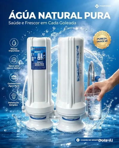 Filtro de água natural remove sujeira química e bactérias da água empresa instala