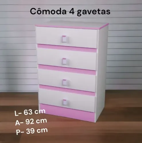 Cômoda 4 gavetas 100% MDF