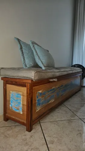 BANCO BAÚ 200 X 40CM (SEM AS ALMOFADAS E SEM FUTON)