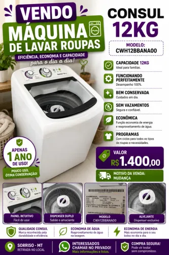 Vendo maquina de lavar 12kg