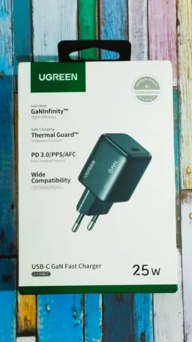 Carregador Ugreen 25W Preto USB-C Carga Rápida