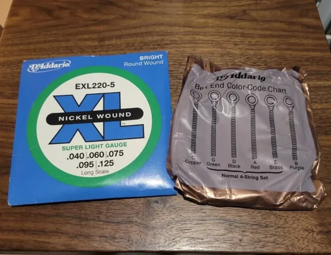 Kit Encordoamento D'Addario EXL220-5 Baixo 5 Cordas + 4 Cordas Avulsas Reposição -Made USA