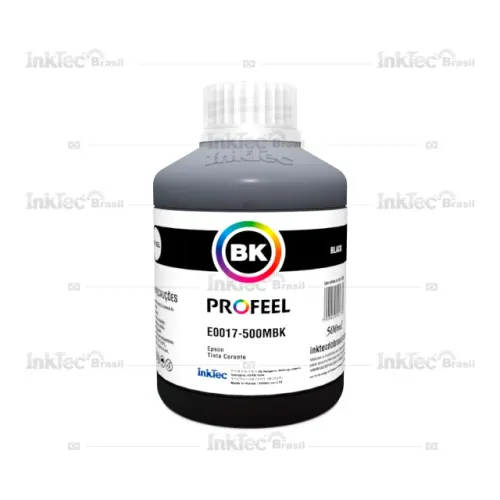 500ml Tinta Corante Black para Impressora Epson InkTec Profeel E0017
