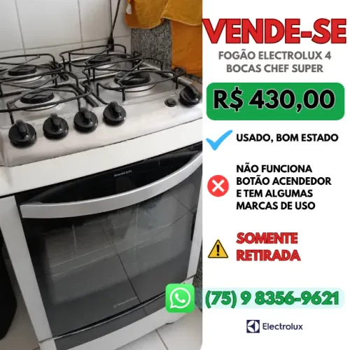 Fogão Electrolux 4 bocas Chef Super