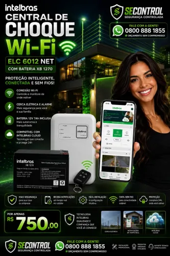 Central de cerca elétrica Wi-Fi , instalada