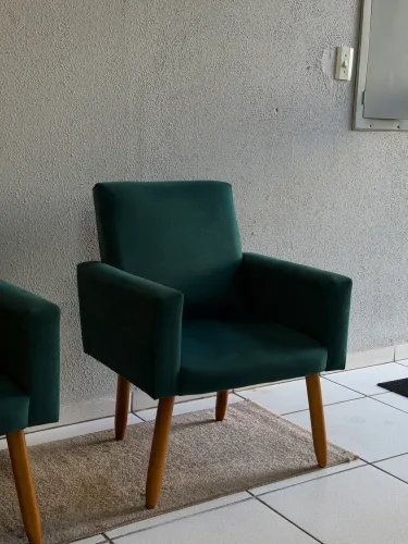 8 Poltronas de veludo verdes