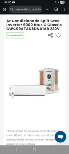 Ar Condicionado Split Gree Inverter 9000 Btus G Classic 220V whats *70)