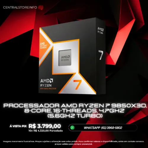 PROCESSADOR RYZEN 7 9850X3D AM5
