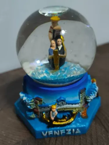 Bola de Cristal em Neve Tematico de Lembrança de Veneza 10 cm