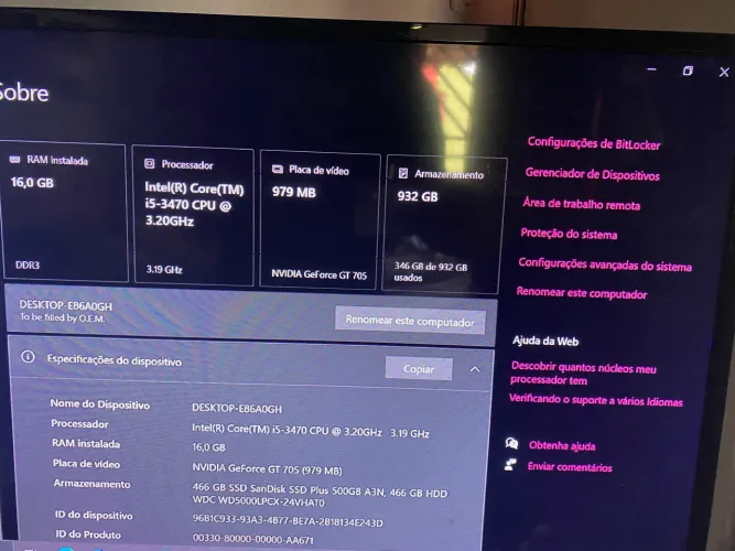 Gabinete computador desktop