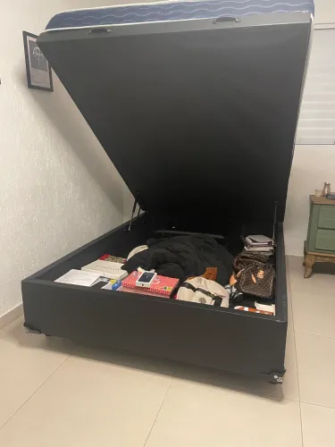Cama casal box com colchão 