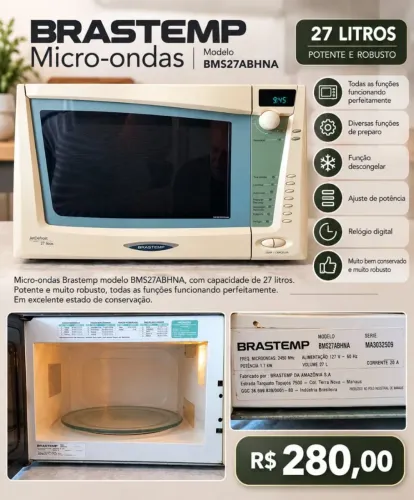 Microondas Brastemp 27 litros