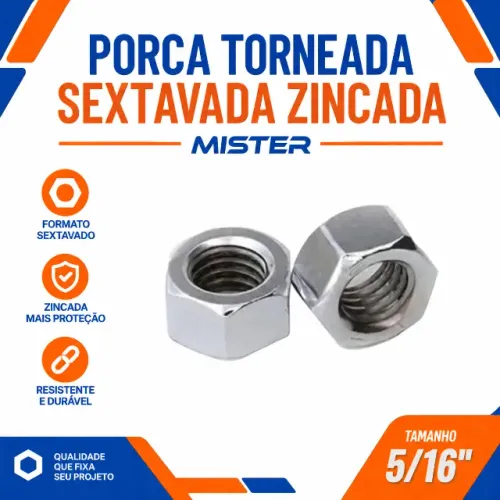 PORCA TORN 5/16 ZINC MISTER (Caixa com 200 un. )
