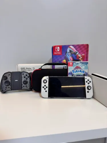 Nintendo Switch OLED Branco Completo + Acessórios + Pokémon Legends Arceus