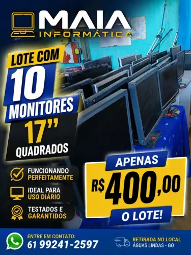 Lote com 10 monitores de 17" testados e com garantia 