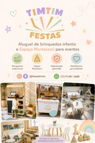 Aluguel de Brinquedos Infantis para Festas | Espaço Montessori