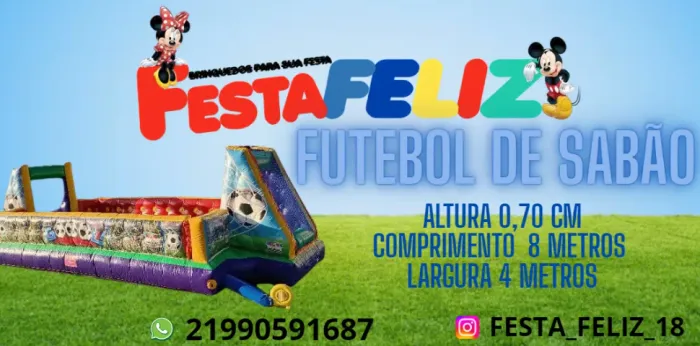 LOCAÇÃO DE FUTEBOL DE SABÃO INFLÁVEL 