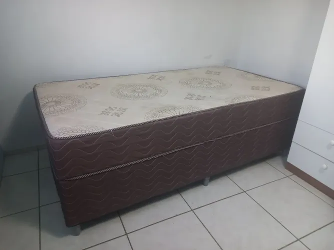Cama box + colchão solteirão mola ensacada