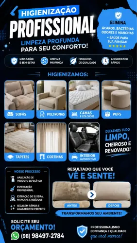 HIGIENIZAÇÃO DE ESTOFADOS 
