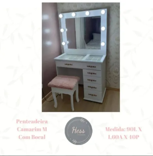 Penteadeira camarim com banquinho