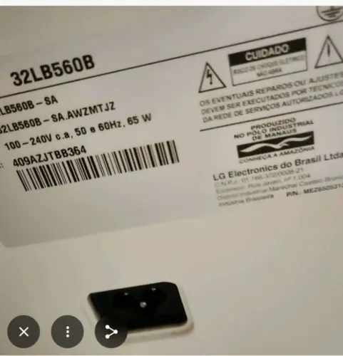 Tv LG 32LB560B para retirada de pecas