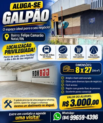Aluga-se um galpão comercial leia a descrição da foto por favor