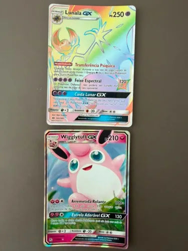 Relíquias Pokémon TCG: Lote Lunala GX Arco-Íris + Wigglytuff GX (Usadas) Cartas Pokemon