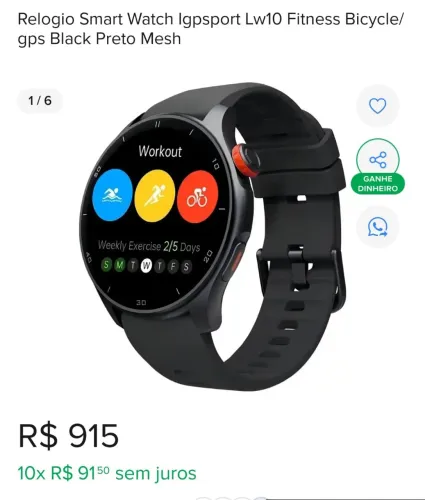 Relógio da consagrada marca de GPS igsport.  A prova d'água.