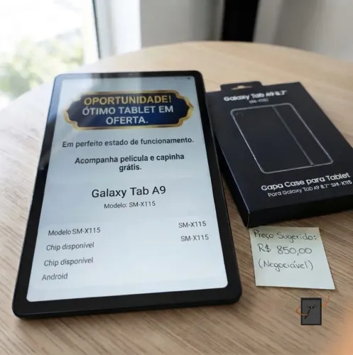 Samsung Galaxy Tab A9 (SM-X115) - Com Entrada para Chip - Oportunidade!