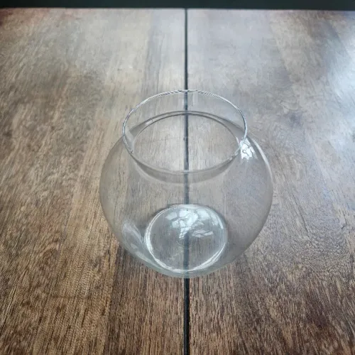 Vaso de Vidro Redondo Estilo Aquário / Cachepô Transparente