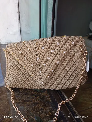 Bolsa de crochê linda 