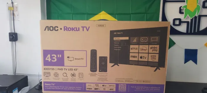 TV AOC 43", NOVA COMPLETA COM TODOS ACESSÓRIO