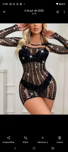 Vestido brilhoso preto.com transparência 