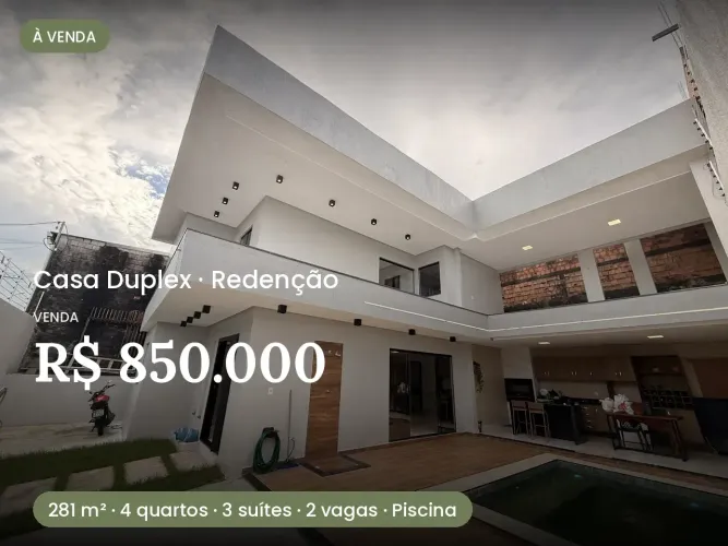 VENDO CASA DUPLEX ALTO PADRÃO - 4 QUARTOS