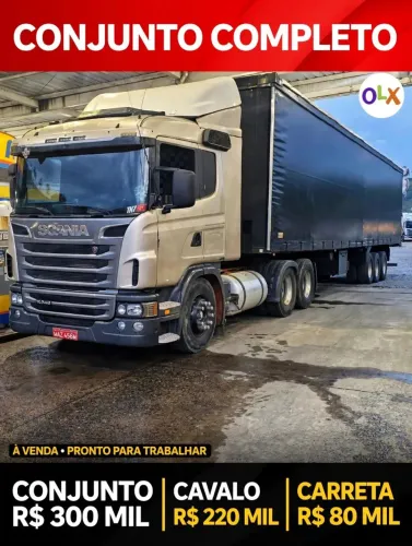 Caminhão Scania R420 + Carreta Rodofort, Sider LS 3 Eixos, Conjunto - R$ 300 mil - JF/MG