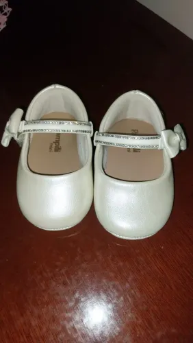 Sapato Pampili mini, número 15, cor champanhe