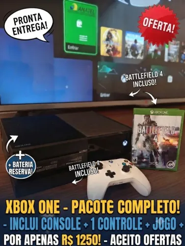 Xbox one 1tb com jogos (semi novo)