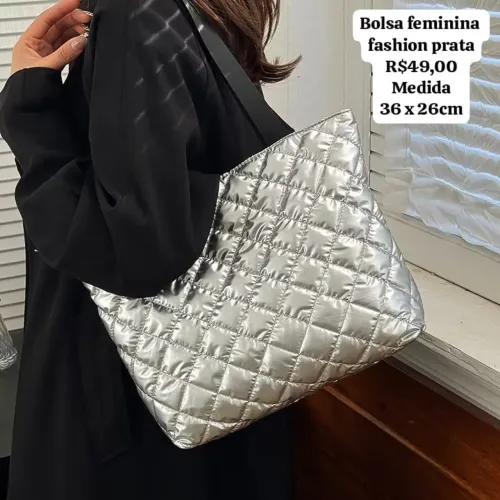 Bolsa feminina Fashion prata