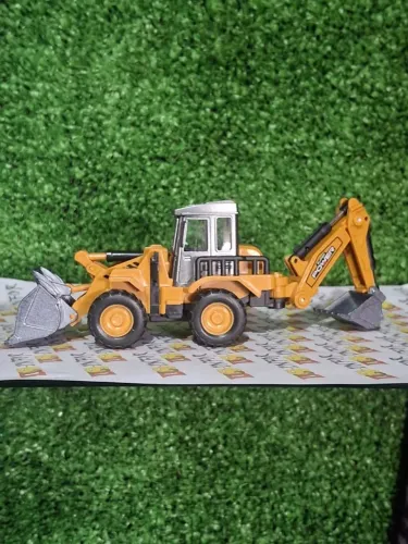 Retroescavadeira em Polímero resistente, detalhe realista 16x5cm